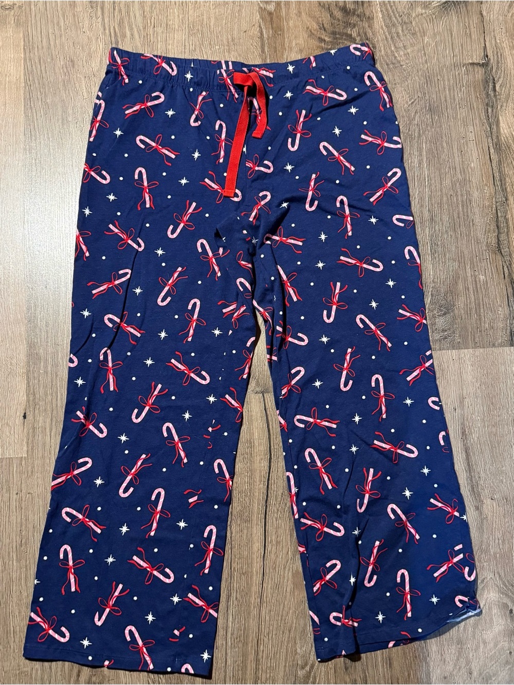 Joe Fresh Navy Lounge Pants with Red & Pink Candy Cane Print